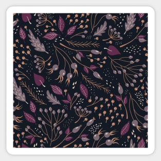 Retro pattern with autumn plants Sticker